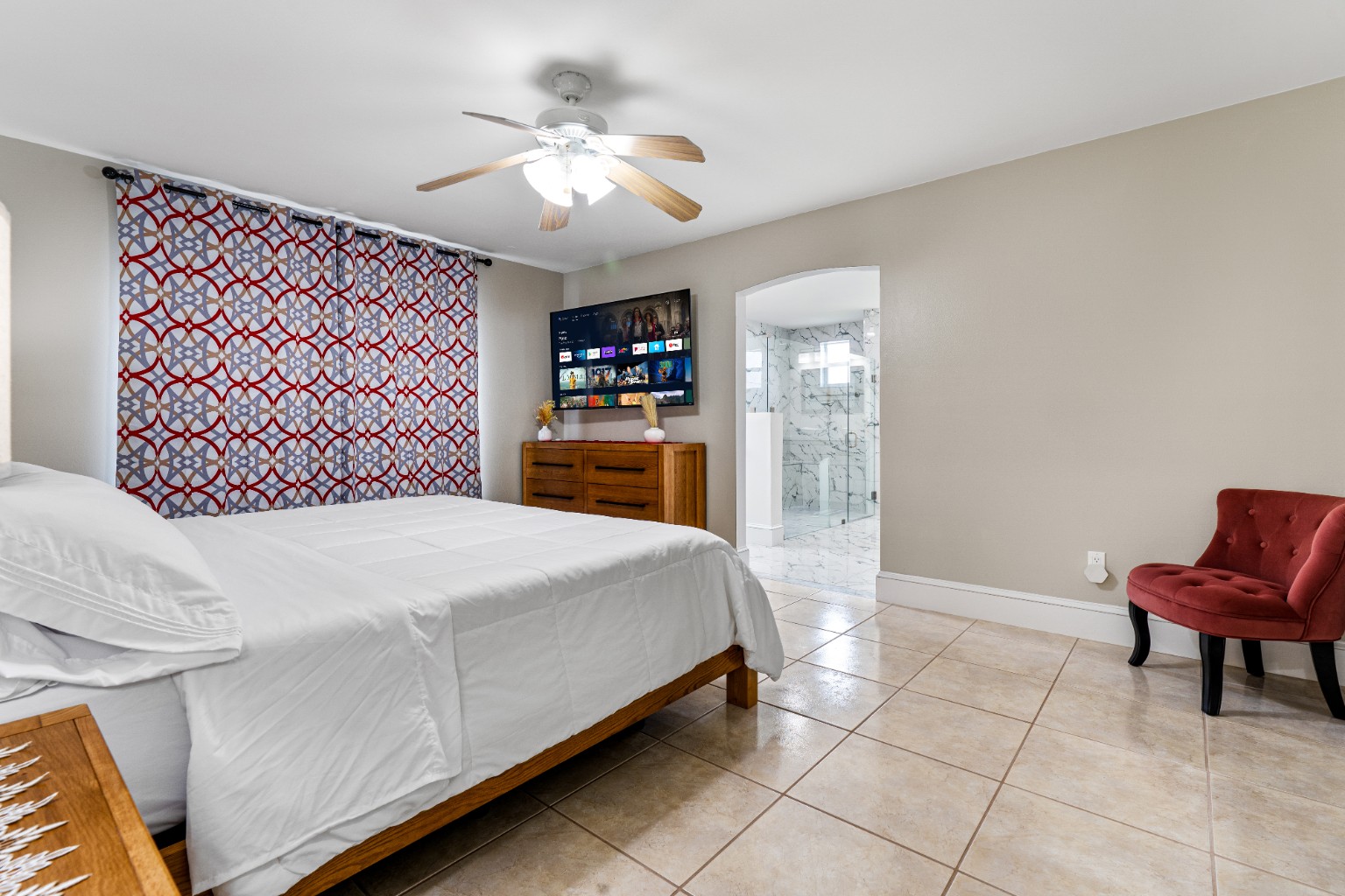 Bedroom with television