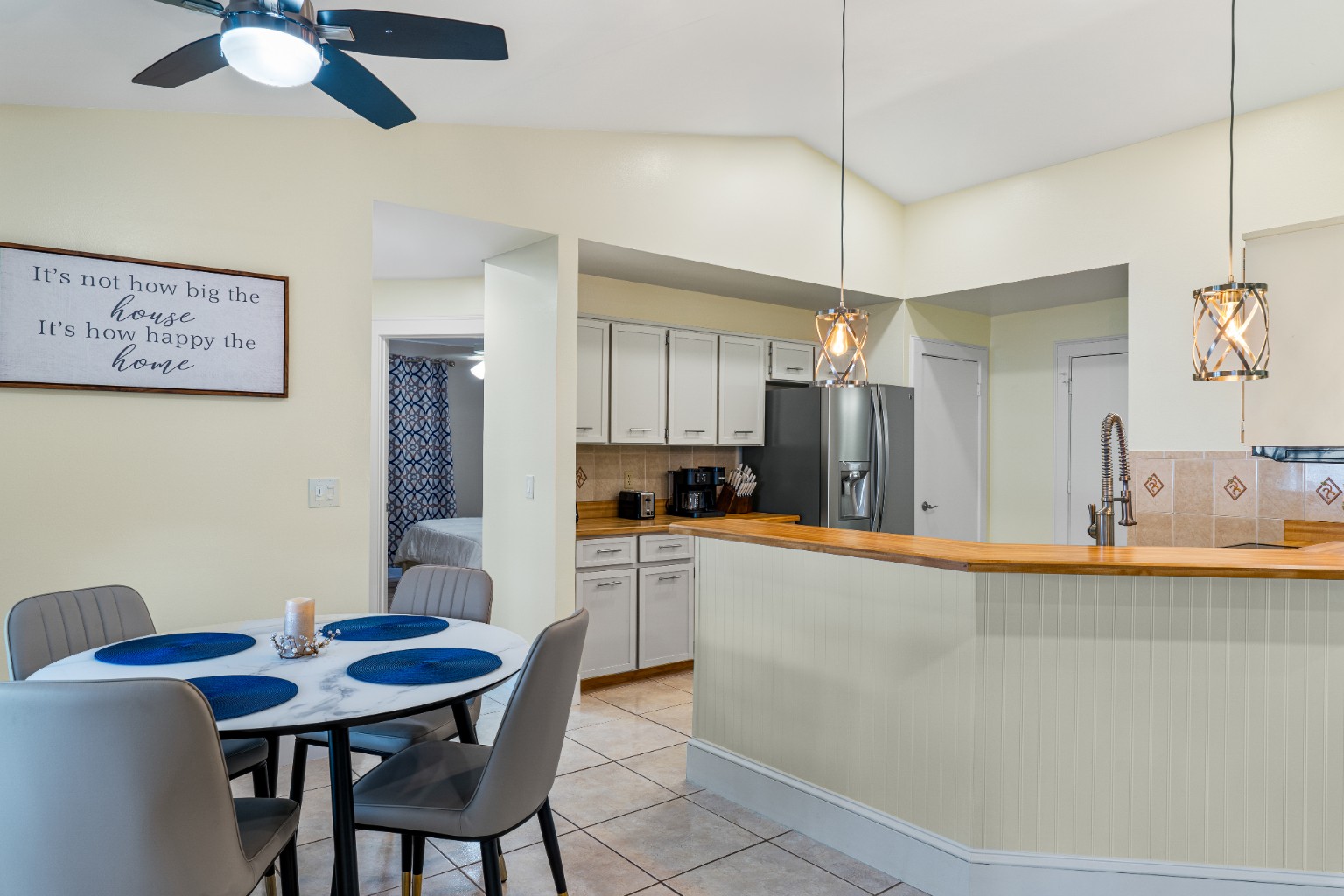 Dining area and kitchen